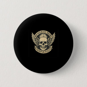 Memento Mori Tempus Fugit Latin Stoice Quote Tank  Button