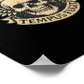 Memento Mori Tempus Fugit Latin-Zitat Poster (Ecke)