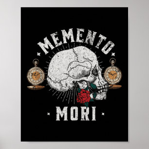 Memento Mori Vintage-Totenkopf _ Philosophie Stoik Poster