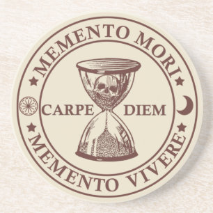 Memento mori vivere getränkeuntersetzer