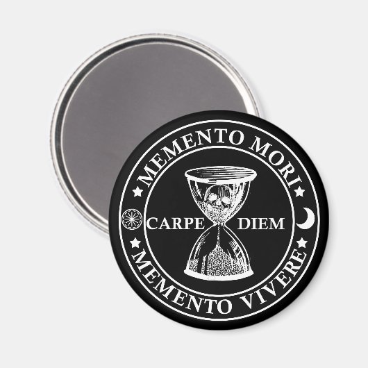 Memento mori vivere magnet (Vorderseite/Rückseite)