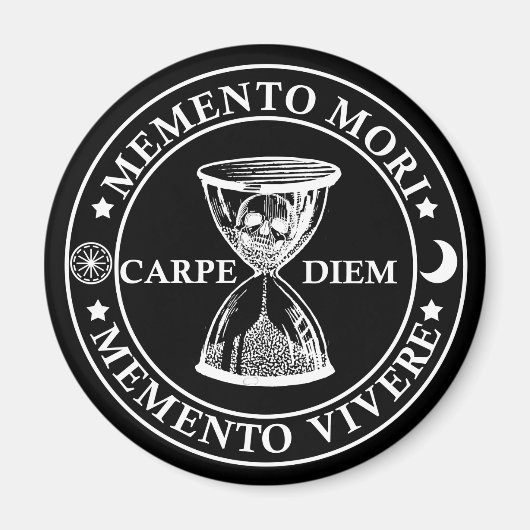 Memento mori vivere magnet (Vorne)