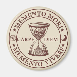 Memento mori vivere magnet