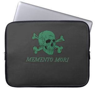 Memento Mori Wald Grüner Totenkopf und Kreuzknoche Laptopschutzhülle