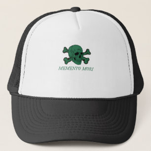 Memento Mori Wald Grüner Totenkopf und Kreuzknoche Truckerkappe