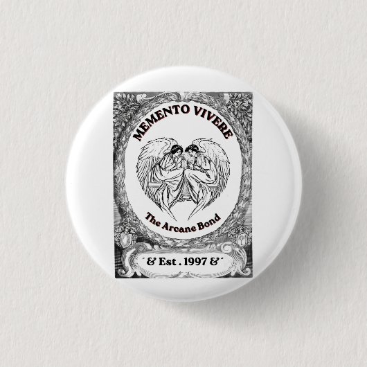 Memento Vivere | Vintage Engel Bond Kunst Button (Vorderseite)