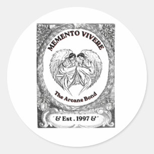 Memento Vivere Vintage Engel Bond Kunst Runder Aufkleber