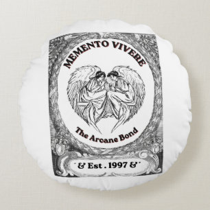 Memento Vivere   Vintage Engel Bond Kunst Rundes Kissen