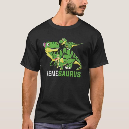 MEMEsaurus Niedlich MEME Saurus Dinosaur Matching T-Shirt (Vorderseite)