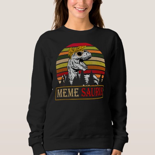 Memesaurus Rex Dinosaur Meme Saurus Familienmütter Sweatshirt (Vorderseite)
