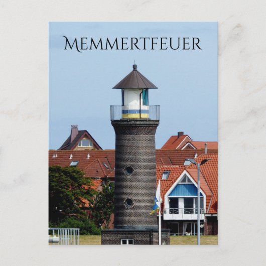 Memmertfeuer, Leuchtturm, Juist, Ostfriesland Postkarte (Vorderseite)