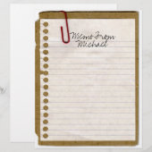Memo From... Papier für benutzerdefinierte Letterk (Vorne/Hinten)