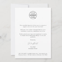 Memo | Modernes Minimalistisches Signaturlogo Mitteilungskarte