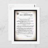 Memo vom Hydrografischen Amt Titanic Desaster Postkarte (Vorne/Hinten)