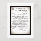 Memo vom Hydrografischen Amt Titanic Desaster Postkarte (Vorderseite)