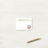 Memo zum Friedenszeichen von Post-it Klebezettel (Auf Schreibtisch)