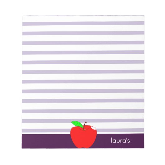 Memopad Personalisierter Apple-Lehrer Notizblock (Vorderseite)