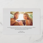 Memorable Date FOIL Wedding Save the Date Card Folieneinladung (Rückseite)