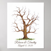 Memorable Wedding Fingerprint Tree GuestBook Poster (Vorne)