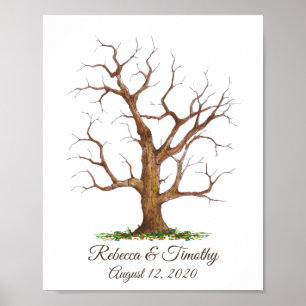 Memorable Wedding Fingerprint Tree GuestBook Poster