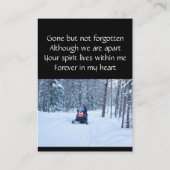 Memorandum Keepake Snow Mobile Winter Sports Visitenkarte (Rückseite)