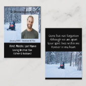 Memorandum Keepake Snow Mobile Winter Sports Visitenkarte (Vorne/Hinten)