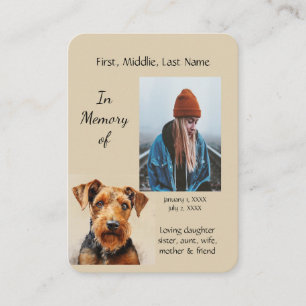 Memorandum Memory Card Airdale Terrier Dog Eigentü Visitenkarte