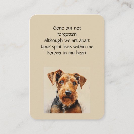 Memorandum Memory Card Airdale Terrier Dog Eigentü Visitenkarte (Rückseite)