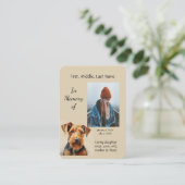 Memorandum Memory Card Airdale Terrier Dog Eigentü Visitenkarte (Stehend Vorderseite)