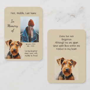 Memorandum Memory Card Airdale Terrier Dog Eigentü Visitenkarte