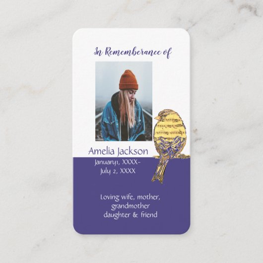 Memorandum Memory Card Christlich Song Bird Visitenkarte (Vorderseite)