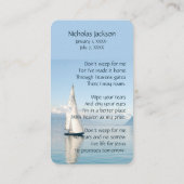 Memorandum Memory Card Sailboat Sailing Visitenkarte (Rückseite)