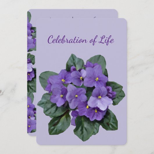 Memorandum Service African Violet Houseplant Einladung (Vorne/Hinten)