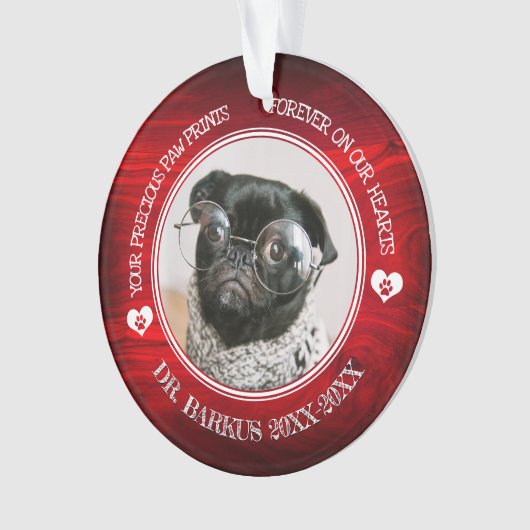 Memorandum zum Foto von Haustieren Ornament (Vorderseite)