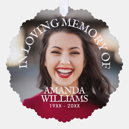 Memorandum zum personalisierten Foto Ornament Karte (Vorderseite)