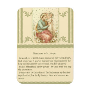 Memorare an St. Joseph Magnet