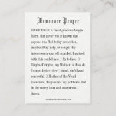 Memorare Gebet Mutter Mary Schnee Fireweed Alaska Begleitkarte (Rückseite)