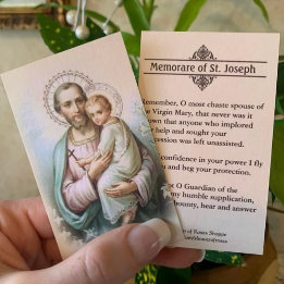 Memorare Gebet St. Joseph & Jesus Heilige Karte