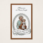 Memorare Gebet St. Joseph & Jesus Heilige Karte (Vorderseite)