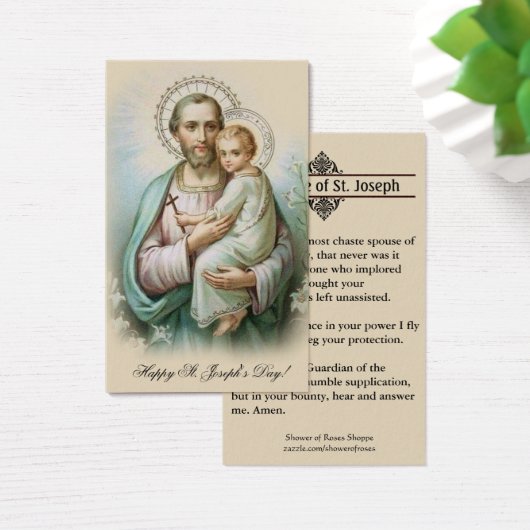 Memorare Gebet St. Joseph & Jesus Heilige Karte (Schreibtisch)