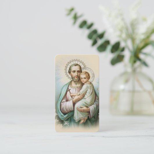 Memorare Gebet St. Joseph & Jesus Heilige Karte (Stehend Vorderseite)