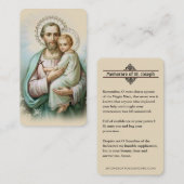 Memorare Gebet St. Joseph & Jesus Heilige Karte (Vorne/Hinten)