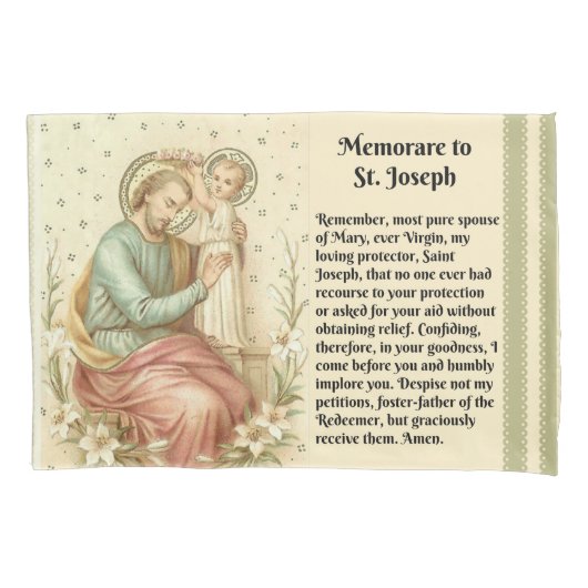 Memorare Gebet St Joseph u. Kind Jesus Kissenbezug (Vorderseite)