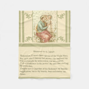 Memorare von St Joseph Fleecedecke