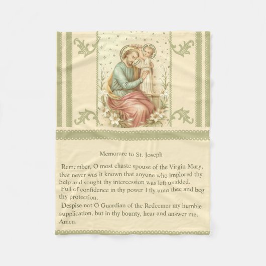 Memorare von St Joseph Fleecedecke (Vorderseite)