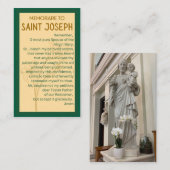 Memorare zu St Joseph Gebet Cards Visitenkarte (Vorne/Hinten)