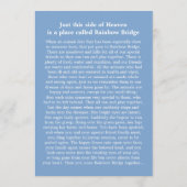 Memorial 12x18 - Blaue Rainbow-Brücke (FEMALE) Programm (Rückseite)