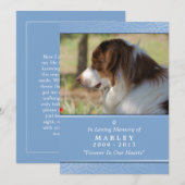 Memorial 12x18 Light Blue Contents Gedicht Programm (Vorne/Hinten)