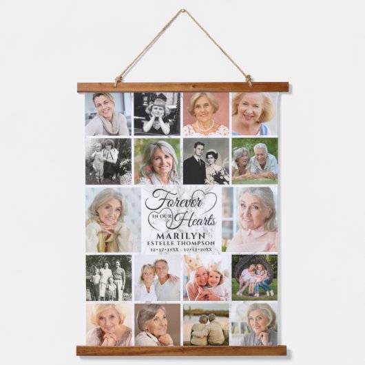 Memorial 18 Fotomaterial Forever in unseren Herzen Wandteppich Mit Holzrahmen (Vorderseite)