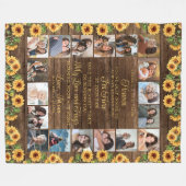 Memorial 18 Photo Hug From Heaven Rustic Sunflower Fleecedecke (Vorderseite (Horizontal))